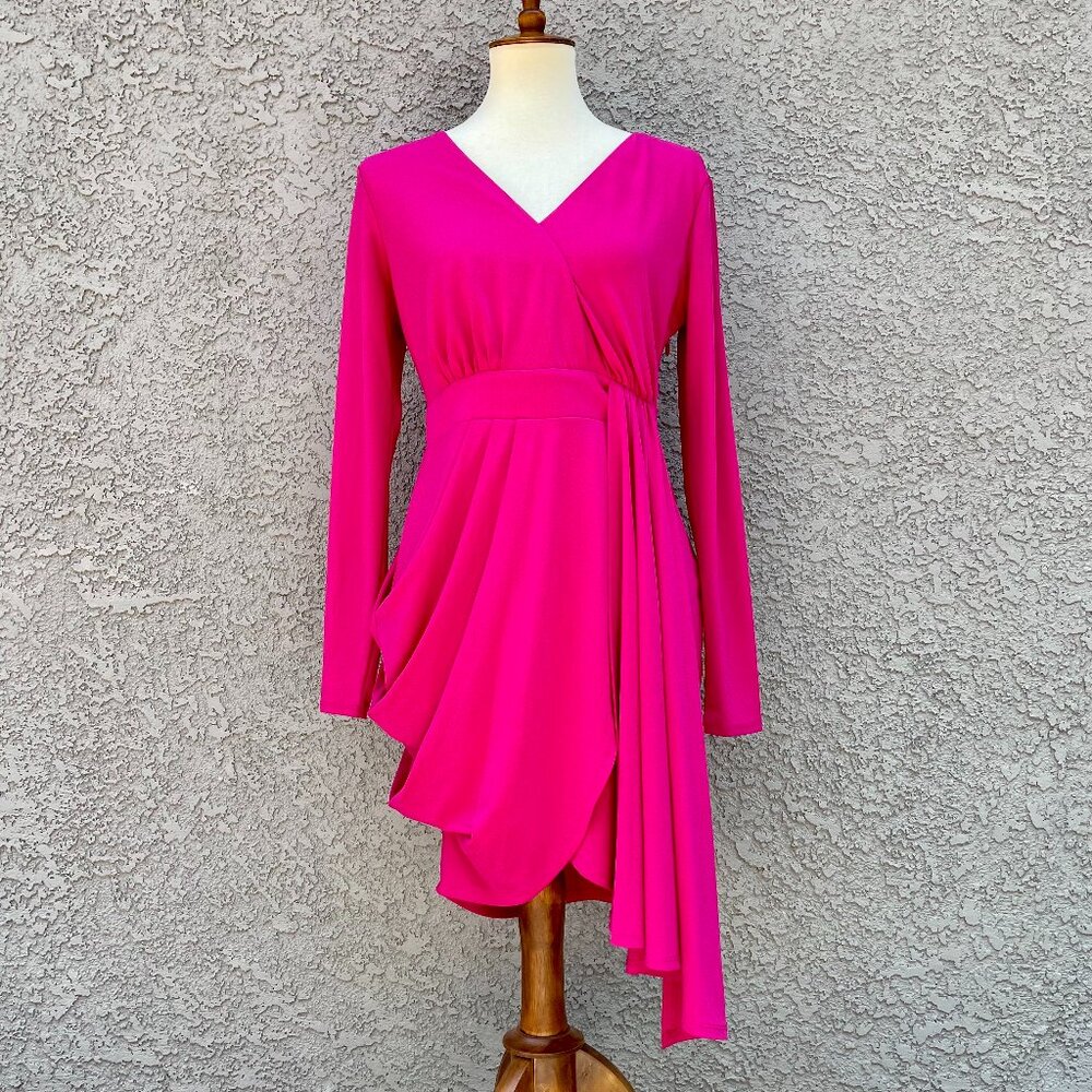 Gabrielle Union for New York & Company Hot Pink Draped Dress, Size S